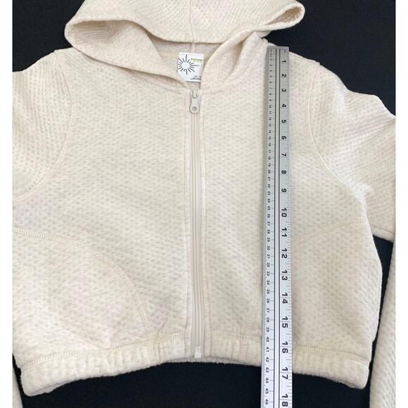 Offline by Aerie Womens Jacket XS Cream Cropped Zip Front Normcore Athleisure - Picture 8 of 16